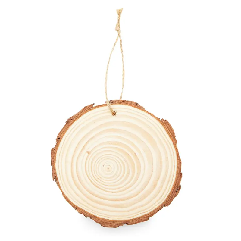 Eco-friendly Unfinished Natural Round Pine Wood Tree Disc Wooden Log Tree Slices for Crafts