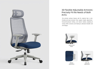 Chaise de bureau ergonomique moderne en maille respirante avec coussin anti-affaissement, réglable en hauteur de 10 cm, pivotante, pour bureau à domicile et atelier
