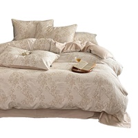 Parure de lit de luxe 200 fils en coton teint 100% avec housse de couette et draps, motif texturé tissé