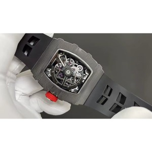 oem logo top designer style 3502 <b>black</b> carbon fiber skeletonized luxury automatic mechanical <b>watch</b> for <b>men</b> - Product Image 5
