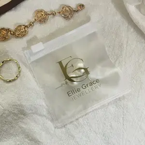Accessori di lusso per imballaggio gioielli in plastica Pvc borsa Custom riutilizzabile gioielli smerigliati imballaggio con chiusura a Zip custodia