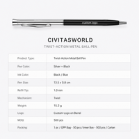 Stylo bille métallique transfrontalier haut de gamme, promotionnel pour entreprises, rétractable, pour hôtels, cadeau, stylo à encre huileuse, logo gravé au laser