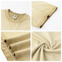 T-shirt unisexe neutre en coton lourd 275G, lavé, avec teinture inversée américaine, coupe ample et oversize, manches courtes, pour hommes et femmes