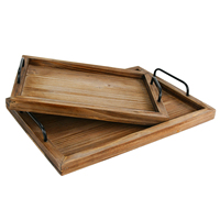 Nouvelle Arrivée 2026 Plateau Décoratif Durable en Bois d'Acacia de 17 Pouces pour Salon, Plateau de Service, Planche à Fromages et Charcuterie avec Poignée