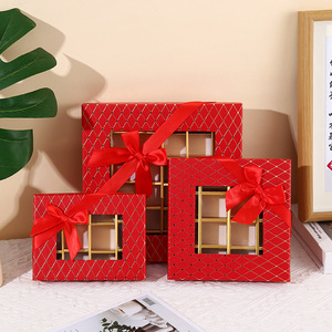 Cajas de trufa <span class=keywords><strong>gourmet</strong></span> de 9 cavidades de lujo, 6 rejillas, caja de regalo de Chocolate de lujo hecha a mano, ventana transparente Kraft de gama alta disponible para - Product Image 4