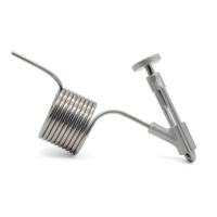 Válvula de Espuma Sanitaria de Acero Inoxidable SS304 con Diez Anillos, Tipo Pigtail Coil, Tamaño 1.5'', 10 Voltas, Superficie Brillante, 1 Año de Garantía