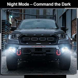Pare-buffle en acier HM compatible avec <span class=keywords><strong>Ford</strong></span> <span class=keywords><strong>Ranger</strong></span> T7 T8 Raptor 2012-2021, pare-chocs avant avec support de treuil LED - Product Image 3
