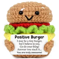 Jouet en crochet fait main, hamburger mignon en fil, amigurumi, poupée en peluche alimentaire, décoration de table de cuisine, objets décoratifs