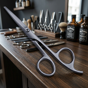 Ensemble de ciseaux de coiffure professionnels économiques et abordables, lame en acier au carbone à revêtement arc-en-ciel, manche en acier inoxydable, longs - Product Image 3