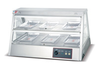 Vitrine chauffante électrique de comptoir pour aliments chauds