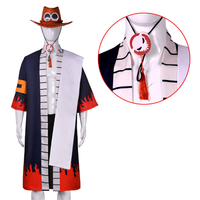 Costume de cosplay Kimono Flammes One Piece Portgas D. Ace, tenue d'anime japonais pour Halloween et Carnaval