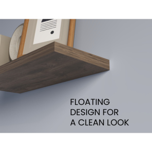 Iva <b>Floating</b> Shelf In Melamine Gray Walnut X2 <b>Wall</b> Display <b>Shelves</b> - Product Image 6
