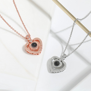 Eterno oro stile coreano collana di fiori con memoria di cuore oggetto caldo di cento <span class=keywords><strong>parole</strong></span> <span class=keywords><strong>amore</strong></span> per gli anniversari - Product Image 3