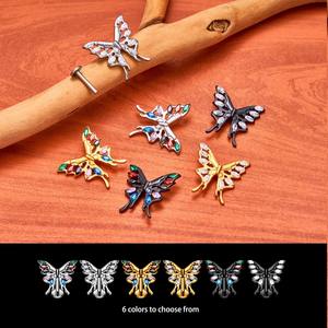 Pendientes Femeninos con Diseño de Estambres en Oro Rosa, Atuendos Casuales para Mujer, Aleación de Titanio ASTM-F-136 con Rosca Interna, Regalo de Boda - Product Image 2