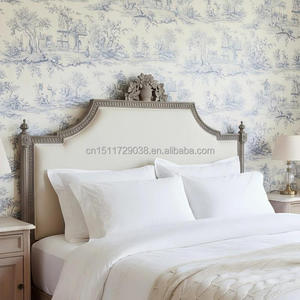 French Antique XVI Style Solid Wood Fabric Upholstered <b>Bed</b> Frame King <b>Size</b> Platform Bed2 Wooden <b>Beds</b> Bed2 - Product Image 5