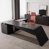 Meubles de bureau, bureau de direction en forme de L, bureau de qualité, table de luxe administrative pour la maison, table en bois pour PDG