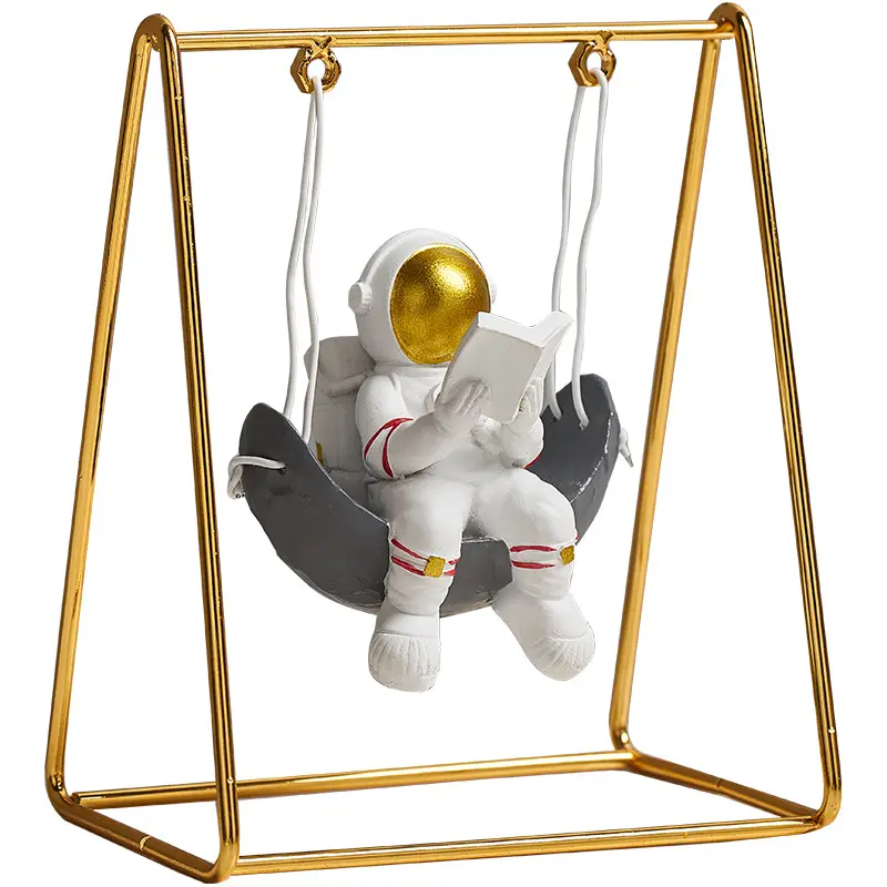 Adorno de astronauta creativo nórdico, ligero dormitorio de lujo y Decoración de mesa para habitación de niños, regalos de cumpleaños masculinos, astronautas