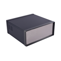 Boîtier métallique noir pour instrument, boîtier de station d'alimentation DIY, boîtier de projet électrique en fer, boîte de jonction, 430*350*180mm