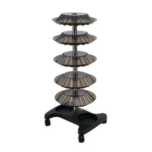 Nail Polish <b>Trolley</b> Organizer 5 Layers Nail Polish Spinning Rack Rotating Nail Polish Display Stand with Wheels - Product Image 3