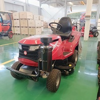 Tondeuse autoportée à essence 23 CV avec transmission hydrostatique, système de broyage multicoupe, démarrage électrique, siège confortable et éclairage LED