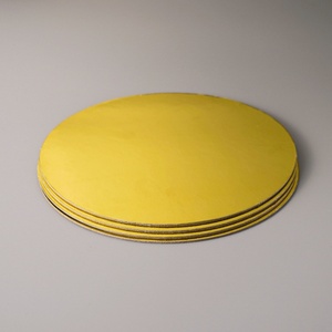 Assiette ronde en carton ondulé doré personnalisée en gros pour fêtes, cuisine, pâtisserie et desserts, qualité alimentaire - Product Image 2