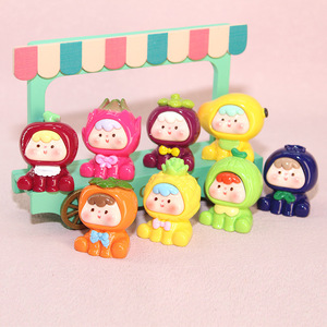 Figurines en résine de bébés fruits rouge vif 4ème génération, couleur unie, accessoires de bijoux DIY, porte-clés, jouets boîte mystère, objets de collection anime - Product Image 3