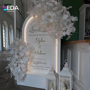 Panel Acrílico LEDA Moderno para Baby Shower, Fiesta de Cumpleaños, Boda, Letrero de Bienvenida para Recepción, Luces LED Personalizables - Product Image 2