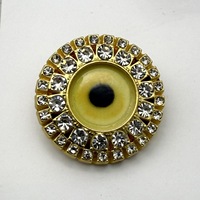 Boutons en métal vintage avec œil maléfique et perles, alliage de zinc doré, amulette de protection mystique pour vestes bohèmes