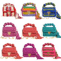 Kit de sacs DIY tendance et durables pour tricot et crochet, avec toile en maille pour point d'iguile, pour la confection de sacs faits main et le artisanat avec fil acrylique