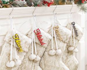 Nuovo Arrivo FYC: Sacchetto Regalo Natalizio Personalizzabile con Monogramma in Morbida Pelliccia Sintetica, Ornamento per Caminetto Festivo - Product Image 5