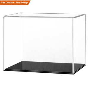 Produit de haute qualité Boîte d'affichage acrylique Vitrine de modèle de voiture PMMA transparente avec support d'affichage en acrylique à base noire - Product Image 2