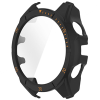HUANLONG Pelindung Layar Kaca Temper Anti Gores dengan Casing Pengganti Karet untuk Garmin Fenix8 51mm/47mm/43mm