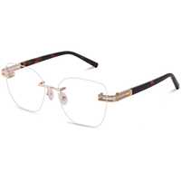 Elan Optical R2509, Gafas Ópticas de Diseño Cuadrado para Mujer, Más Vendidas, Montura Sin Aro, Gafas Metálicas Sin Montura con Puntas de Acetato