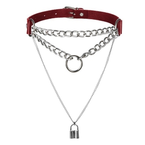 Choker Collar Lock สร้อยคอโกธิค,เครื่องประดับพังค์โกธิคสไตล์ฮาราจูกุสีดำอุปกรณ์เสริมความงามแนวกรันจ์ - Product Image 1