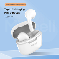 Écouteurs intra-auriculaires de sport et de gaming Miccell en gros, contrôle tactile, type C, sans fil, faible latence, TWS