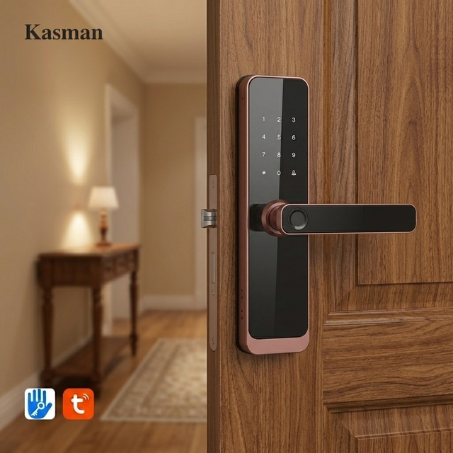Kasman SOURCE PRICE Wood Door Lock Multi Point Mortise Korean Type Full Height Digital Door Smart Locks