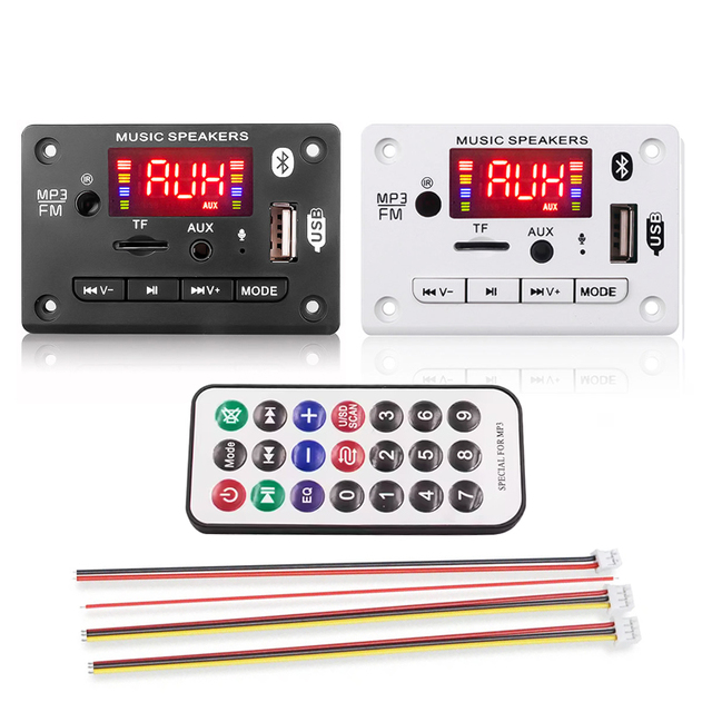 5V 12V Bluetooth 5.0 Car MP3 Decoder Board with Call FM Radio DIY Speaker Box TF Card U Disk Player