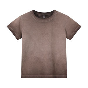 Y2K Casual Knitted Transpirable Short 240g Premium Washed Cotton Cropped Tank Top con Ombre Fade - Product Image 1