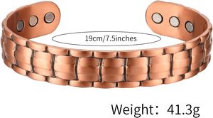 Bracciali in Rame Puro Unisex, Classici Bracciali Magnetici con Magneti da 3500 Gauss, Gioielli in Rame Puro al 100%, Idea Regalo - Product Image 2