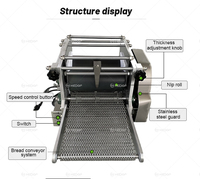 Machine à tortillas et à pain roti automatique à moteur, en acier inoxydable de qualité alimentaire, compatible 110V/220V/380V