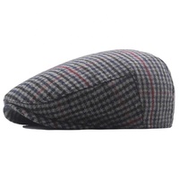 Hombre Caballero Lana Plaid Tartan Houndstooth Herringbone Corduroy Cabbie Jeff Cap Driver Cap