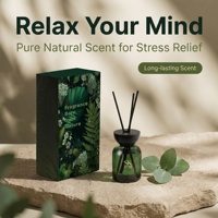 Diffuseur de parfum d'ambiance en verre brun vert foncé 120/300 ml avec boîte cadeau personnalisée – Parfum d'intérieur naturel