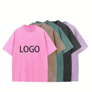Design Acid Wash T-Shirt 100% Cotton Heavy GSM Tshirt Distressed Terry Tee DTG T Shirt - Product Image 2