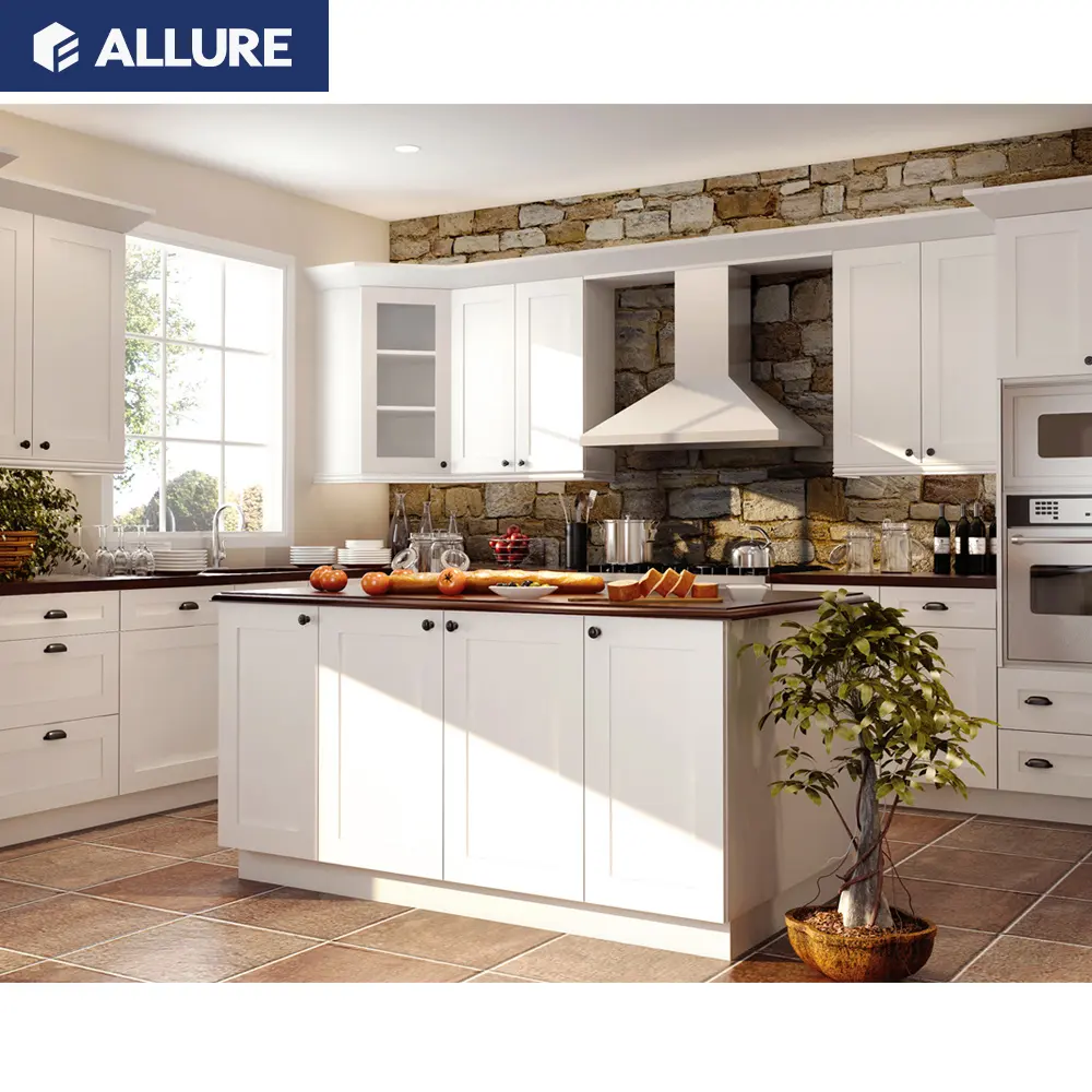 Allure ไม้เนื้อแข็งผู้ผลิตตู้ครัวแบบแยกส่วนเฟอร์นิเจอร์ห้องครัวโมเดิร์นเคาน์เตอร์ห้องครัวคลาสสิก