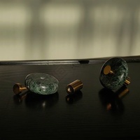 Tiradores de Gabinete Mini Verde Apil, Perillas Pequeñas de Mármol Verde Natural para Cajones, Herrajes de Lujo para Muebles