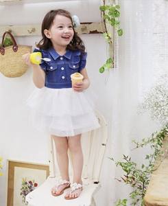 Robe pour filles en denim et dentelle, nouveau design 2015 - Product Image 5