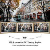 Pro 32 "bingkai foto Digital, bingkai foto Digital kayu dapat dipasang di dinding, bingkai seni putar otomatis mengirim foto Video melalui Frameo