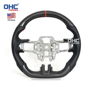 Volante de Fibra de Carbono Real en Stock en EE. UU. para <span class=keywords><strong>Ford</strong></span> <span class=keywords><strong>Mustang</strong></span> EcoBoost GT <span class=keywords><strong>Shelby</strong></span> GT350 <span class=keywords><strong>GT350R</strong></span> 2015-2017 2018-2023 - Product Image 1