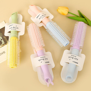 Brosse à cheveux ronde colorée en nylon pour boucler, lisser et coiffer les franges, en forme de poire, pour boucles vers l'intérieur - Product Image 1