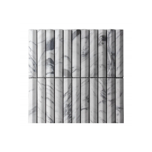 Concave Marmeren Mozaïek Tegels Gecanneleerde Deurpanelen Pijler Surround Bianco Carrarra Liliac Lava Steen Convexe 3d Stereo Gesneden Pilaar